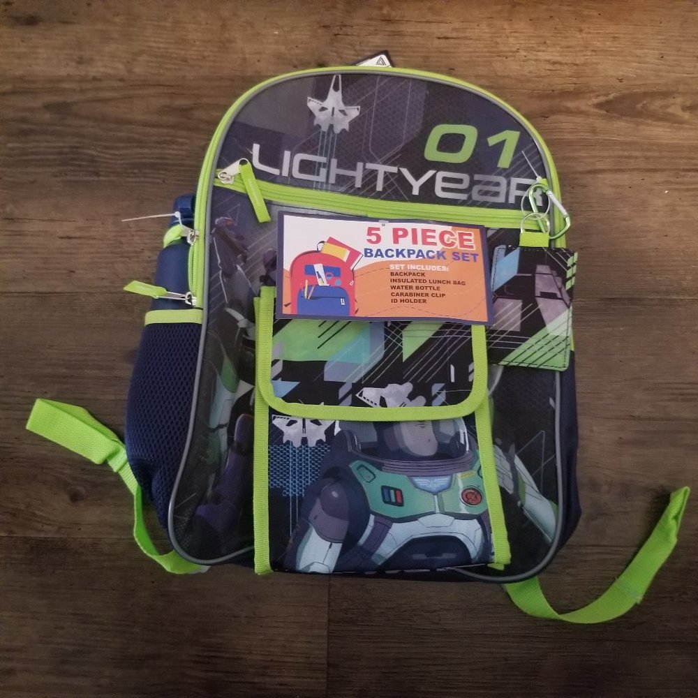 Disney Pixar Buzz Lightyear 5 piece Backpack